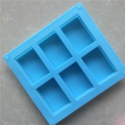 6 Rectangle Silicone Mold Hand-made Soap-moulded Bakery and Pastry Accessories Candle DIY Decoration Tools Soft Chocolate Maker