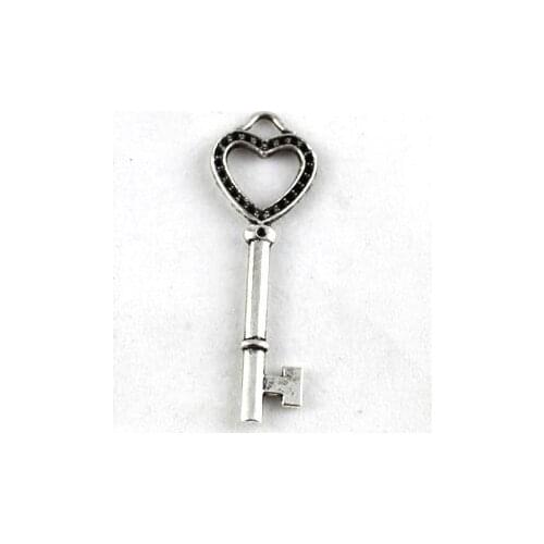 90PCS Tibetan Silver Color heart key charm 59mm A12595