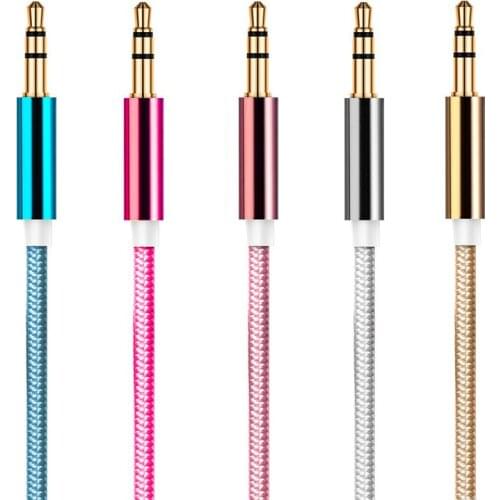 2000pcs 3.5mm Jack Audio Cable Gold Plated 3.5 mm Male to 3.5mm Male Aux Cable for iPhone Car Headphone Speaker Auxiliary Cable
