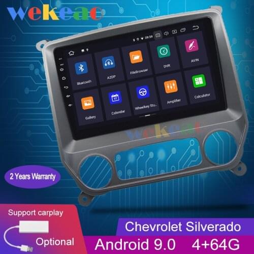 Wekeao 9" 1 Din Android 9.0 Car Radio Automotivo For Chevrolet Silverado GMC Android Auto GPS Navigation Car Dvd Player 4G 2013