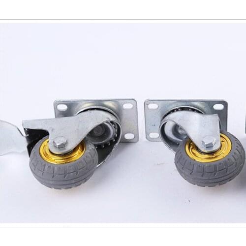 Bytiyar 3in Solid Rubber Swivel Caster Wheels with 360 Degrees Ball Bearing Heavy Duty Top Mounting Plate Lockable Casters