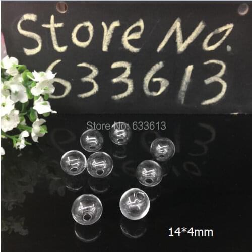 Free ship! 100pcs/lot 14*4mm Mini Lightbulb glass globe bubble, glass dome, glass bottle, round glass ball vial pendant