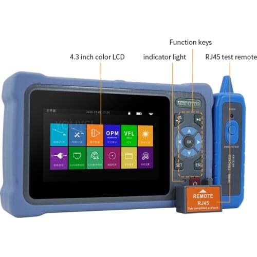 Free shipping MINI OTDR 1310/1550nm 26/24dB Fiber Optic Reflectometer Touch Screen VFL OLS OPM Event Map Ethernet Cable Tester