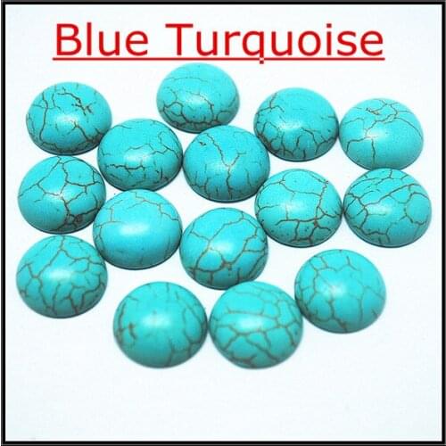 30pcs blue turquoisee stone cabochon gem stone cabochon fashion jewelry making beads size 8mm 10mm 12mm 14mm 16mm 18mm