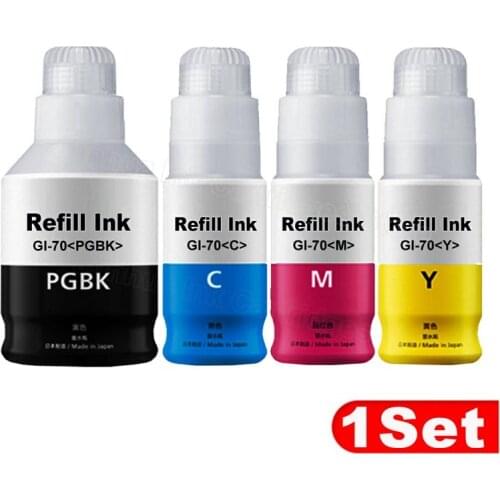 Bottled Ink GI70 BK C M Y For Canon PIXMA G5070 G6070 GM2070 Printer