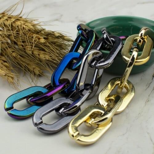50pcs/lot Metal Color Acrylic Buckle Beads DIY Glasses Chains Mask Earrings Bracelets Necklace Loops Strap Connectors Accessorie