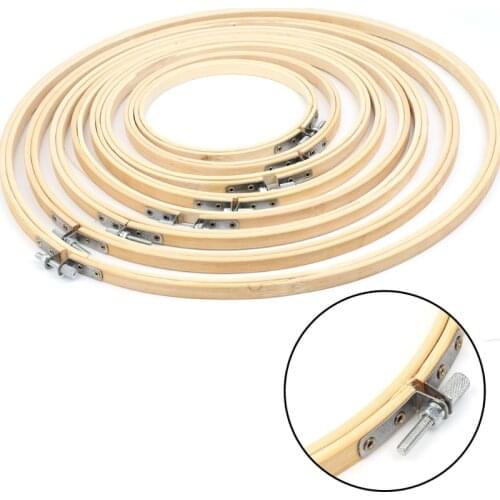 53CA 13-34cm Bamboo Wooden Cross Stitch Machine Embroidery Hoop Ring Sewing Craft DIY
