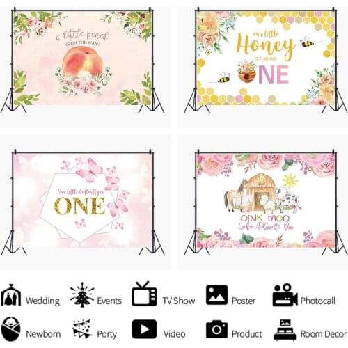 Children One Year Old Backdrops Photo Background Decors for Birthday Party Portrait Photography Video Props Photocall