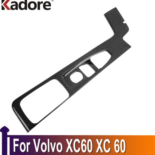 For Volvo XC60 XC 60 2018 2019 2020 Carbon Fiber Electronic Auto Handbrake Hand Brake Button Trim Cover Sticker Accessories