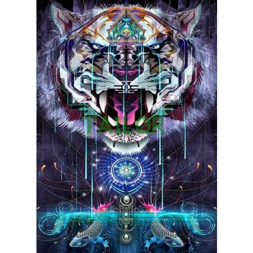 Home Decor Gift Cuadros 5D diamond painting kit set Full square Cross stitch haft diamentowy animal Mosaic colour tiger art 15
