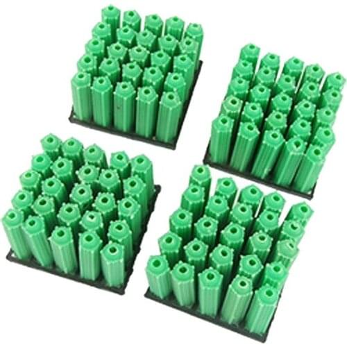 Mounting screws green 6 mm non-slip plastic dowel 100 pieces