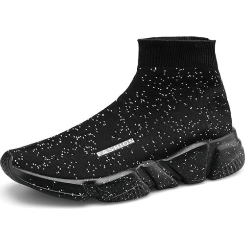 Socks Sneakers Men Knit Upper Breathable Sport Shoes Sock Boots Chunky Shoes High Top Running Shoes For Men