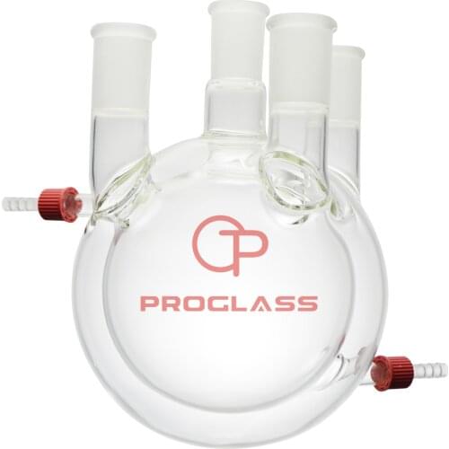 Laboratory Four Necks Round Bottom Flask,Heavy Wall, Jacketed