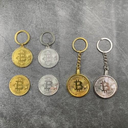Hot Bitcoin Ethereum Dog Virtual Commemorative Coin Collection Coin Detachable Keychain Creative Pendant Jewelry Small Gift