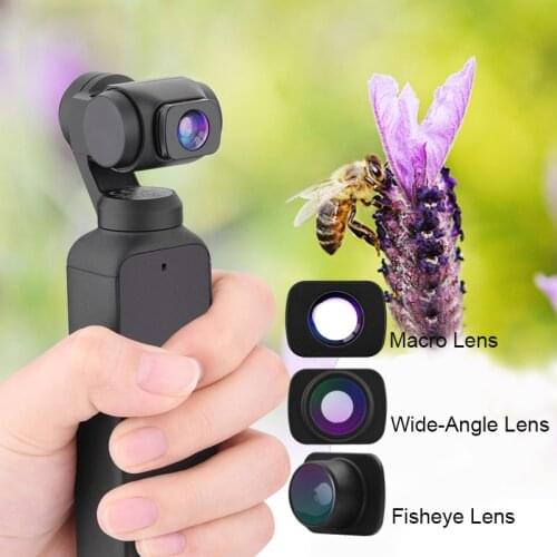 Magnetic Install Fisheye Lens Wide-Angle Macro for DJI Pocket 2 Vlog Shooting Pocket Handheld Gimbal Camera Lenses Accessories