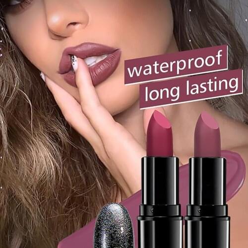 Makeup Lipstick Matte Moisturizing Lipstick Waterproof Lipstick Persistent Coloring Lip Glaze Lady Lip Non-Stick Cup Cosmetic