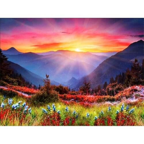 Nature DIY 11CT Embroidery Cross Stitch Kits Craft Needlework Set Cotton Thread Printed Canvas Home Decoration On Sale Room