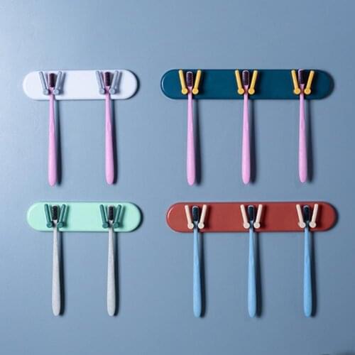 Wall Mounted Hanging Toothbrush Storage Rack Bathroom Punch Free Wash Cup Holder