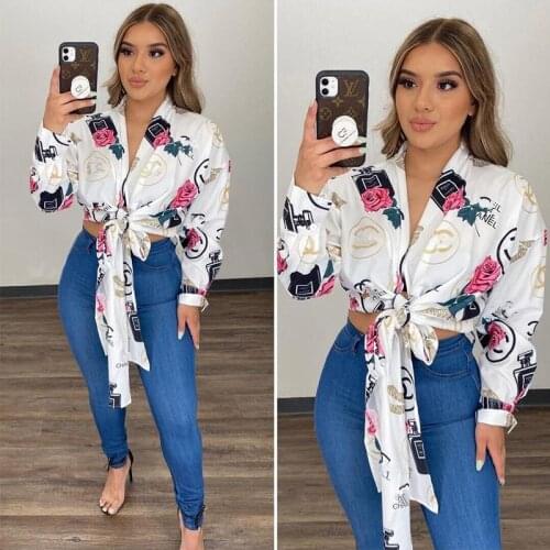 VAZN new arrival 2019 summer sexy lady colors T shirt full sleeve button fly turn-down collar T shirt lady chic T shirt