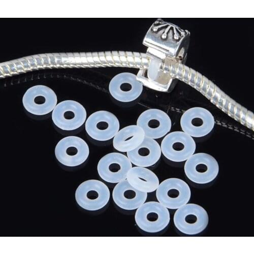 New Translucent Elastic Ring Silica Gel Clips Charms Fit Original Pan Bracelet for Women Rubber Safety Stopper Beads DIY Jewelry