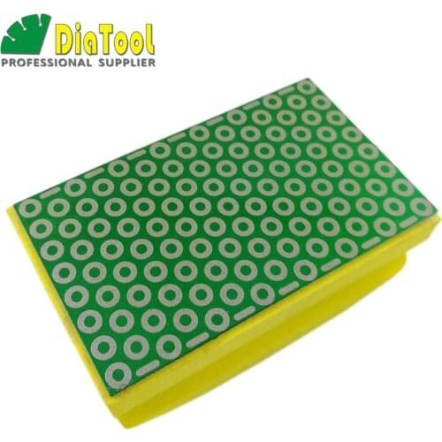 DIATOOL Electroplated Diamond Hand Polishing Pad 90X55MM #400 Sanding Pads Hard Foam Backed Hand Polishing Pad