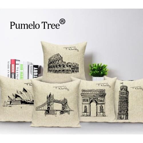 Nordic paris pillow black white cushions decorative High Quality cover cushion building Simple home cushions Custom cushion