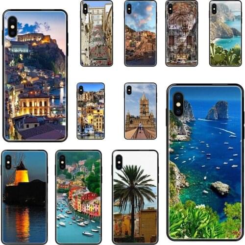 Incible Black Soft TPU 2020 New Arrival Beautiful Sicily Italy For Galaxy Note 4 8 9 10 20 Plus Pro J6 J600 J7 J730 J8 J810