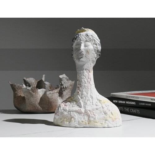 Modern Ceramic Art Abstract Character Girl Sculpture Soft Decoration Ornaments For Home Furnishing Model Room Entrance Cabinet