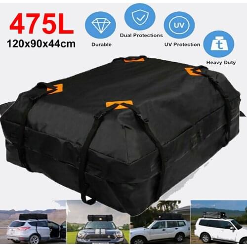 120x90x44cm Large Waterproof Car Cargo Roof Bag Rooftop Luggage Carrier Black Storage Cube Bag Travel SUV Van For Cars