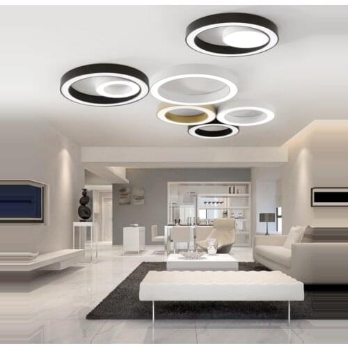 LED Modern Iron Acryl Round 5cm Height DIY Chandelier Lighting Lamparas Decho Suspension Luminaire Lampen For Foyer Bedroom