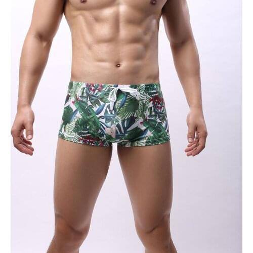 Sexy Printed Boxer Shorts Men Summer Quick-Drying Breathable Beach Pants Swimming Sports Surfing Hot Spring Vacation Shorts