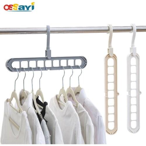 Magic Clothes Hangers 9 Hole Multifunction Plastic Wardrobe Clothes Hanger Storage Organizer Space Saver Drying Racks