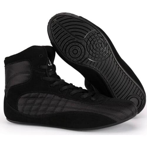 High quality The squat fitness shoes comprehensive training non-skid breathable weight Wrestling shoes black/red