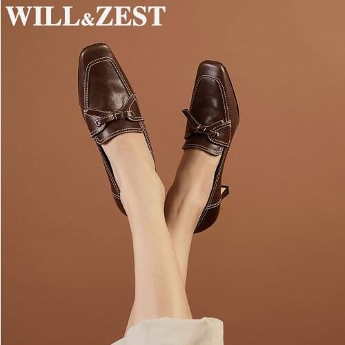 Will&Zest Women Pumps Female Sexy Shoe Elegant High Heel Vintage Bow-Knot 2020 Designer Ladies Chunky Heels Dress Shoes Womens