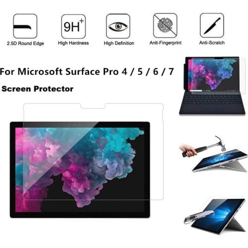 Premium Tempered Glass for Microsoft Surface Pro 7 Por 6 Pro 5 Pro 4 Screen Protector Protective Film for Surface Pro 4 5 6 7