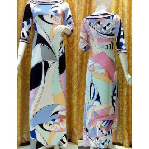 Women in Europe and the Bohemian fashion beautiful slender elastic knitting elastic knitting silk jersey dress