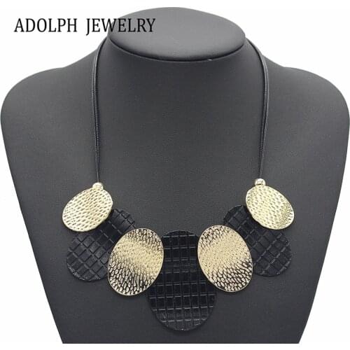 ADOLPH Jewelry Wholesale Maxi Necklace For Women 2015 New Design Elegant Round metal piece Statement Necklaces & Pendants