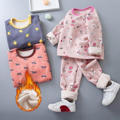 Girls Winter Homewear Children Underwear Fleece Warm Boys Girls Thermal Underwear Set 6 8 Years Kids Thermal Underwear Costume