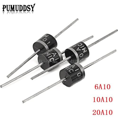 10PCS 10A10 6A10 20A10 R-6 DIP 6A 10A 20A 1000V Electrical Axial Rectifier Diode