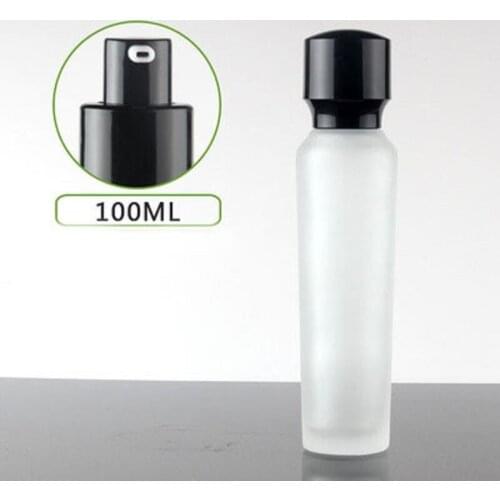 100ml frosted glass bottle black pump for serum/lotion/emulsion/foundation complex recovery skin care cosmetic packing
