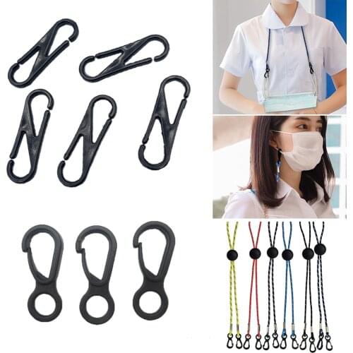 100Pcs 8-Shaped Small Carabiner Snap Plastic Buckle Glasses Chain Anti-lost Rope Clip Hook Keychain Jewelry Accessories