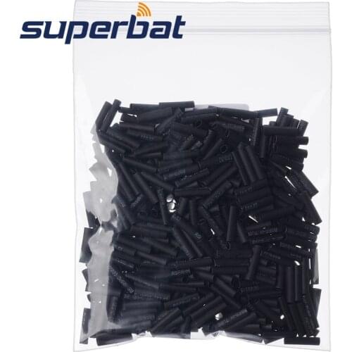 Superbat 100pcs Wire Wrap Sleeve 2.5 mm Dia 16 mm Long Heat Shrink Tubing Black for RG178 Cable