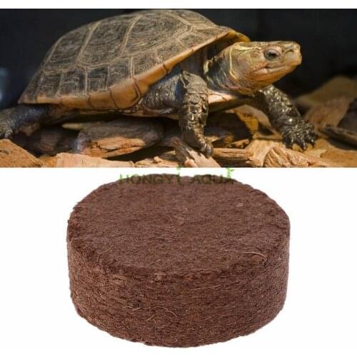 2pieces/lot Round coconut brick Compressed coconut brick Turtle hibernation essentials reptile spider sterile coconut soil