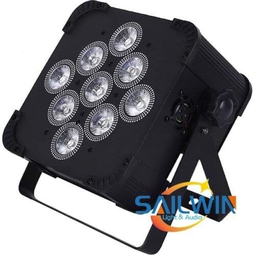 4X LOT STOCK 9*15W 5in1 RGBAW/RGBW/RGBAW UV Battery Powered Wireless LED Flat Par Light DMX Wireless LED Slim Par Can