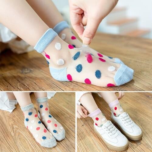 5 Pairs/Lot 2020 Summer Girls Socks Children Lace Crystal Socks Breathable Girls Short Ankle Socks Trendy Elastic Kids Silk Sock