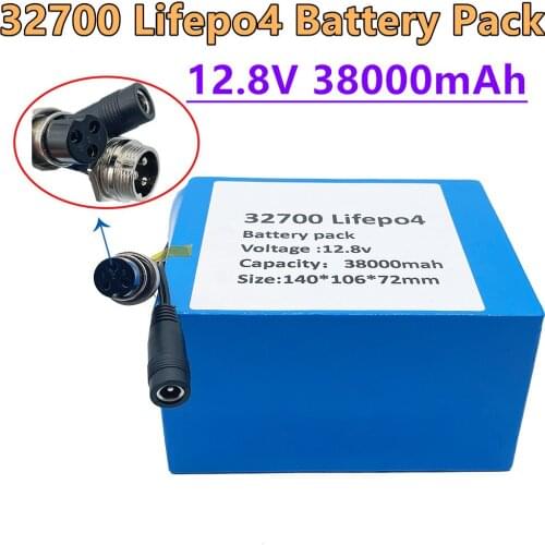 32700 Lifepo4 Battery Pack 4S3P 12.8V 38Ah 4S 40A 100A Balanced BMS for Electric Boat and Uninterrupted Power Supply 12V