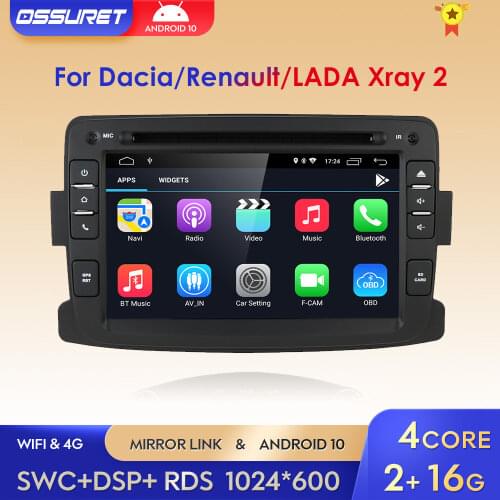 Lowest Clearance Price Android 10 Car DVD Multimedia Player for Dacia Renault Duster Lada Xray 2 Radio Stereo Wifi 4G SWC BT 2G
