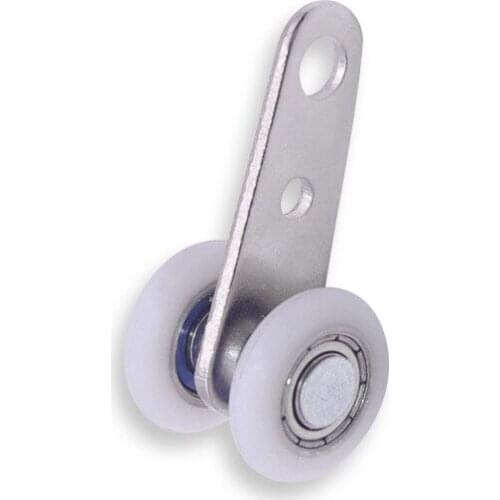 10PCS Metal Bearing Pulley Block with Two Plastic Wheel for Wardrobe Cupboard Window Cabinet Sliding Doors
