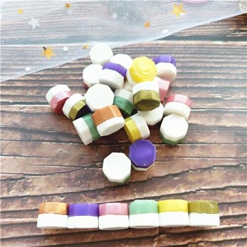 Large 30 pieces Double color Retro Octagon Stamping Sealing Wax Beads Wax Seal Stamps for Envelope Wedding Invitation Decorative
