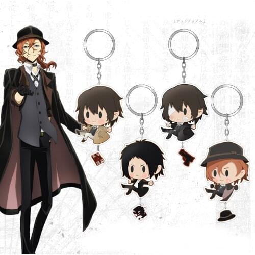 Brdwn Bungo Stray Dogs Dazai Osamu Ryunosuke Akutagawa Nakahara Chuuya Cosplay Key Chain